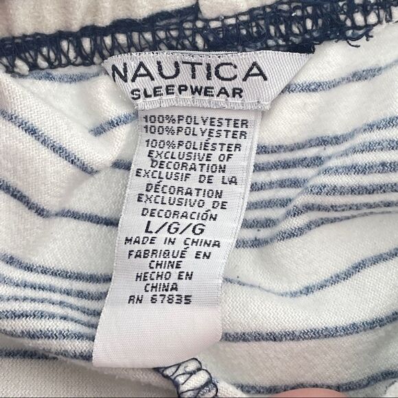 Nautica Women’s Striped Polyester Pajama Pant Bottoms Size Large - Picture 4 of 4